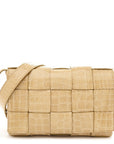 Gloss Calfskin Croc Embossed Intreccio Cassette Crossbody Bag Praline