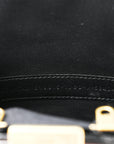 Shiny Supple Calfskin Logo Crocodile Embossed Cloud Coin Purse Black White