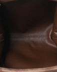 Suede Intrecciato Small The Lauren 1980 Clutch With Chain Praline Musk Washed Brownie