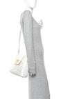 Raffia Crochet Woven Tote Bag White