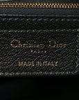 Shiny Grained Calfskin Macrocannage Medium D-Journey Bag Black