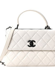 Lambskin Quilted Small Trendy CC Dual Handle Flap Bag White
