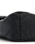 Goatskin Quilted Medium CHNL 19 Flap Navy Blue