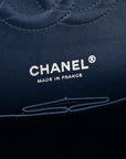 Caviar Quilted Medium Double Flap Navy