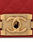 Caviar Quilted Medium Boy Flap Red