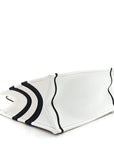 Canvas Embroidered Medium Miss D1OR Graffiti Book Tote Navy White