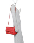 Lambskin Quilted Jumbo Double Flap Red