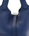 Taurillon Clemence Picotin Lock 18 PM Bleu Saphir