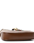 GG Supreme Monogram Azalea Calfskin Web Mini Jackie 1961 Hobo Beige Ebony Brown Sugar