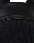 Oblique Jacquard Saddle Zip Backpack Black
