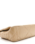Goatskin Quilted Medium CHNL 19 Flap Dark Beige