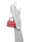Lambskin Quilted Small Trendy CC Flap Dual Handle Bag Dark Pink