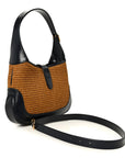 Straw Lux Boarded Dyana Lux Calfskin Small Jackie 1961 Hobo Natural Blue