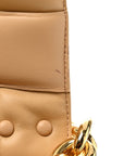 Lambskin Maxi Intreccio Padded Chain Cassette Crossbody Bag Porridge