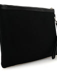Linen Canvas Rive Gauche Zipped Pouch Black