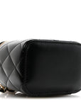 Calfskin Quilted Mini Perfect Fit Vanity Case With Chain Black