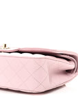 Caviar Quilted Medium Double Flap Light Pink