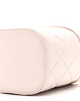 Lambskin Quilted Trendy Vanity Case Lilac