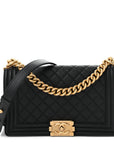 Caviar Quilted Medium Boy Flap Black