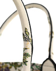 Canvas Embroidered Large D-Constellation Book Tote Latte Multicolor