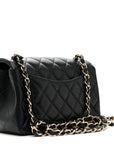 Lambskin Quilted Mini Rectangular Flap Black