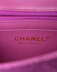 Tweed Quilted Mini Rectangular Flap Purple