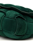 Suede Maxi Intrecciato Padded Chain Cassette Crossbody Bag Emerald Green