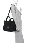 Polyester Cotton Medium The Teddy Traveler Tote Bag Black