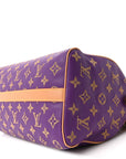 Calfskin Embroidered Monogram Speedy P9 Bandouliere 30 Golden Lotus Purple