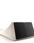 Canvas Mix Nappa Intrecciato Medium Flip Flap Tote Natural Fondant