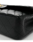 Caviar Quilted Medium Double Flap Black