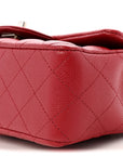 Caviar Quilted Mini Rectangular Flap Dark Red