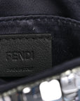 Sequin Paillettes Shiny Nappa Sex and the City Nano Maxi Buckle Baguette Charm Blue