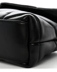 Lambskin Quilted Toy Loulou Puffer Monogram Chain Satchel Black