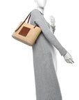 Raffia Small Square Basket Tote Bag Natural Tan