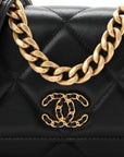 Lambskin Quilted CHNL 19 Wallet On Chain WOC Black