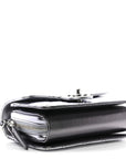 Metallic Lambskin Like A Wallet Flap Silvery Black