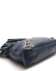 Chevre Gold Metallic Edge Hardware Town Bleu Nuit Dark Sea