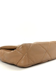 Lambskin Quilted Medium CHNL 19 Flap Dark Beige