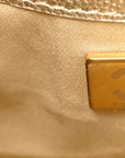 Metallic Caviar Quilted Small CHNL 25 Handbag Gold