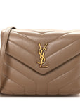 Calfskin Y Quilted Monogram Toy Loulou Crossbody Bag Dusty Grey