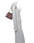 Oblique Drawstring Chain Bucket Bag Burgundy