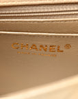 Metallic Goatskin Quilted Mini Rectangular Flap Gold