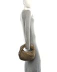 Suede Calfskin Intrecciato Teen Jodie Hobo Beige