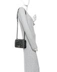 Faded Calfskin Quilted Small Studded Boy Flap Grey
