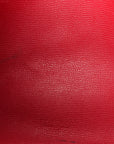 Grainy Calfskin Haymarket Check Medium Reversible Tote Red