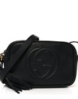 Pebbled Calfskin Small Soho Disco Bag Black