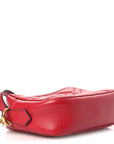 Calfskin Matelasse Mini GG Marmont Chain Shoulder Bag Hibiscus Red