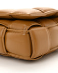 Nappa Maxi Intreccio Small Padded Cassette Crossbody Bag Camel
