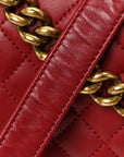 Lambskin Quilted New Medium Boy Flap Dark Red